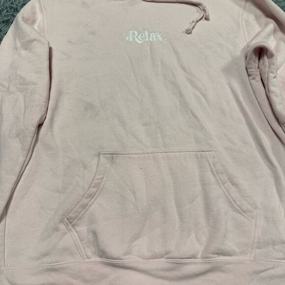 PacSun “Relax” Pink Hoodie Sweatshirt Size Large - Picture 2 of 7